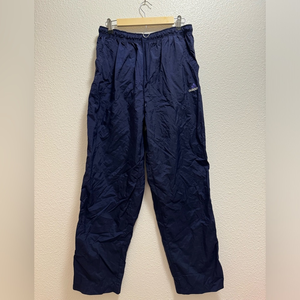 Adidas Men's Warm-up 3-stripes Tracksuit Windbreaker Pants, Navy Blue Size XL